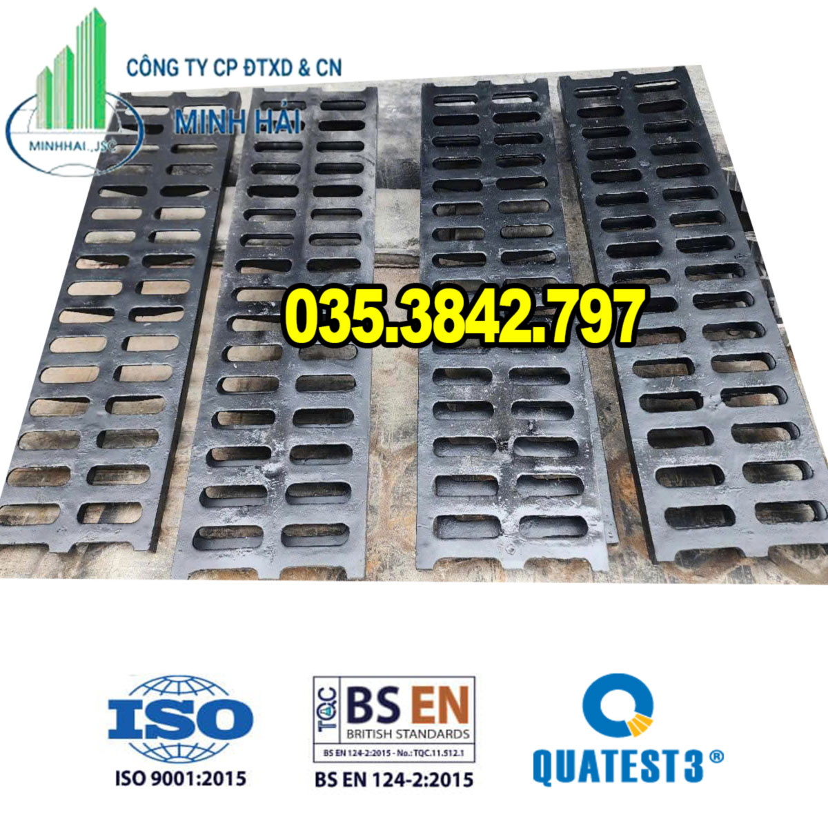 Tấm đan rãnh thoát nước tầng hầm || Kích thước theo yêu cầu || LH: 0353842797
